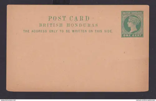 Briefmarken Britische Kolonien British Honduras Ganzsache Queen Victoria 1c grün
