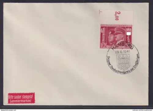 Deutsches Reich Brief Deutsche Italienische Waffenbrüderschaft Oberrand SST