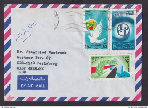 Flugpost Ägypten Brief MIF Kairo nach Perleberg DDR