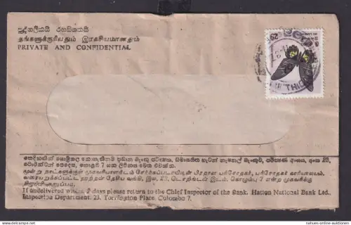 Briefmarken Übersee Ceylon Sri Lanka Brief EF Tiere Insekten Schmetterling