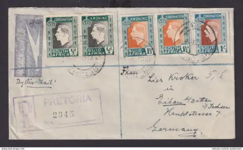 Flugpost Pretoria Afrika Südafrika Brief Eibau Zittau Sachsen via Dresden 1937