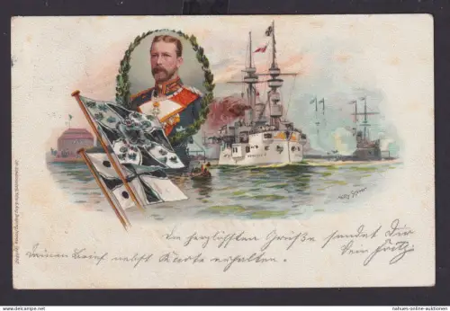 Ansichtskarte Künstlerkarte Sign. Schiff Seefahrt ab Hanau Hessen nach