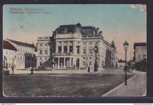 Ansichtskarte Pressburg Bratislawa Städtisches Theater Slowakei Marke entfernt