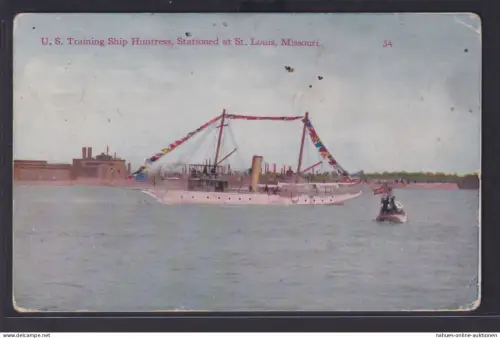 Ansichtskarte Künstlerkarte St. Louis Missouri U.S. Trainingsschiff Huntress