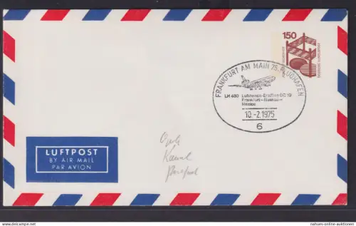 Flugpost airmail Briefmarken Bund Privatganzsache Unfallverhütung Frankfurt LH