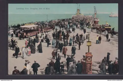 Ansichtskarte Künstlerkarte Douglas Isle of Man Landungspier Anlegestelle