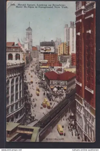 Ansichtskarte New York Herald Square Blich nach Broadway Hotel Mc Alpin Hochbahn
