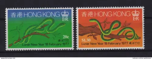 Asien Asia Hongkong 329-330 China Jahr der Schlange Tiere MNH Kat.-Wert 13,00