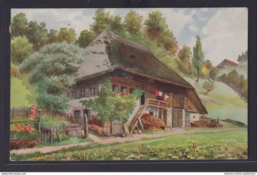 Ansichtskarte Künstlerkarte Signiert Im Wiesengrund Elztal ab Chemnitz Sachsen