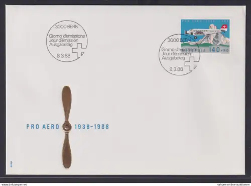 Flugpost Schweiz Brief EF Bern Militaria Junkers Ju 52 Tante Ju Präge Propeller