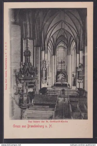 Ansichtskarte Brandenburg Havel St. Gotthardt Kirche Innenansicht Brandenburg