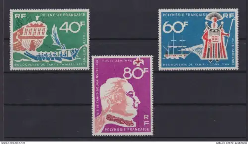 Flugpost Frankreich Französisch Polynesien 81-83 Tahiti Kat.-Wert 30,00