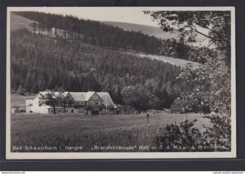 Ansichtskarte Bad Schwarzbach Niederschlesien Polen Brandhöhbaude Schutzhaus