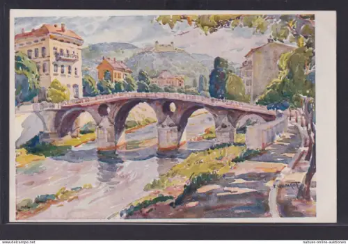 Ansichtskarte Künstlerkarte Sign. Sarajevo Bosnien Herzegovina Jugoslawien