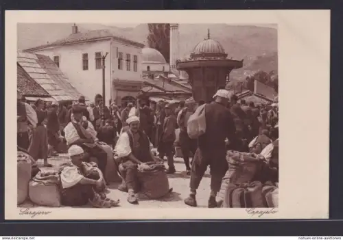 Ansichtskarte Sarajevo Bosnien Herzegowina Markt Händler Capajebo Jugoslawien