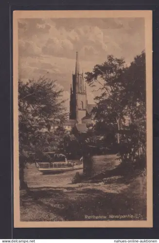 Ansichtskarte Rathenow Brandenburg Havel Fluß Schiff Kirche Religion Verlag