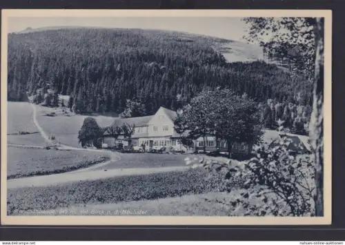 Ansichtskarte Bad Flinsberg Niederschlesien Polen Brandhöhbaude Schutzhaus Bes.