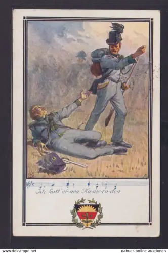 Ansichtskarte Deutscher Schulverein Böhmen Österreich Stempel Landwehr Infanteri