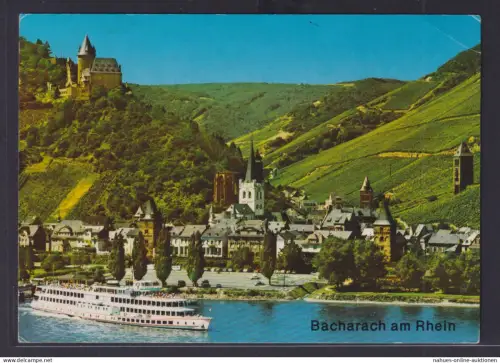 Ansichtskarte Schifffahrt MS Wappen von Mainz Rhein Bacharach
