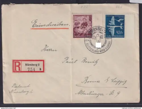 Deutsches Reich R Brief selt. SST Nürnberg Deutschand wir siegen nach