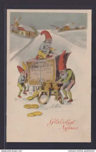 Ansichtskarte ab Viborg Künstlerkarte Neujahrsgruß Gladeligt Nytaar Dänemark