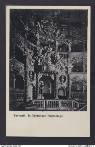 Ansichtskarte Bayreuth St. Opernhaus Fürstnloge Theater Schauspiler Oper
