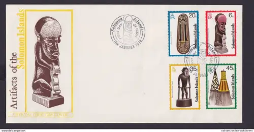 Solomon Inseln Brief Artefakte Masken 1978