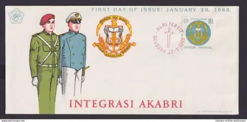 Indonesien Brief 598 Militär Akademie Krieg Militaria FDC Bandung 29.1.1968