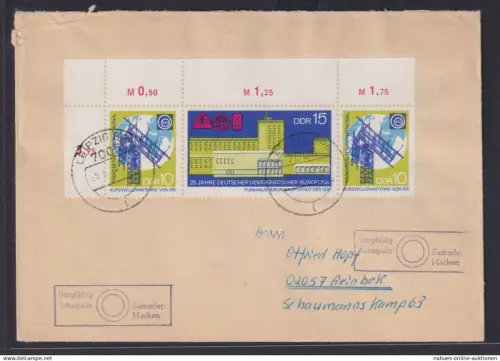 DDR Bogenecke Zusammendruck Brief Leipzig nach Reinbek Rundfunk