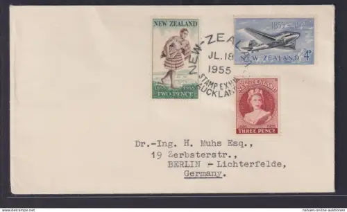 Neuseeland Brief MIF Sonderstempel Philatelie Aukland Ausstellung nach Berlin