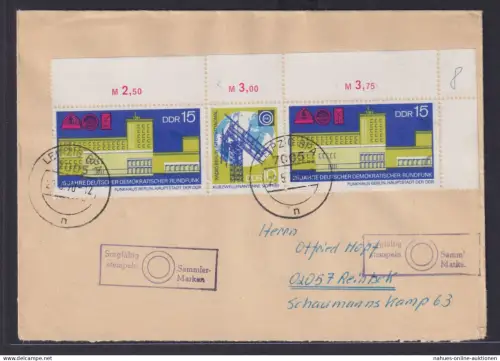 DDR Bogenecke Zusammendruck Brief Leipzig nach Reinbek Rundfunk