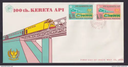 Indonesien Brief Eisenbahn toll gestaltetes Cover Bandung Transposrt Verkehr