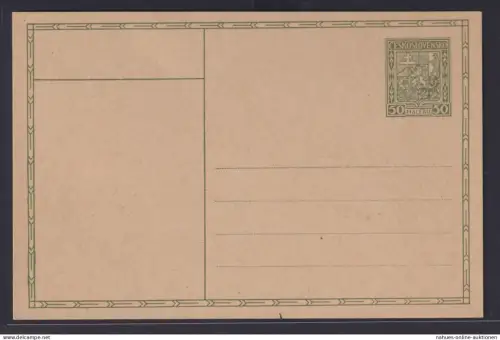 Tschechoslowakei Ganzsache Staatswappen P 31