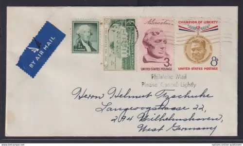 USA Brief MIF Jamaica nach Wilhelmshaven mit rs. Vignette Weihnachten