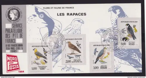 Frankreich Tiere Vögel Greifvögel Sonderkarte Hamburg Nordposta Reklame