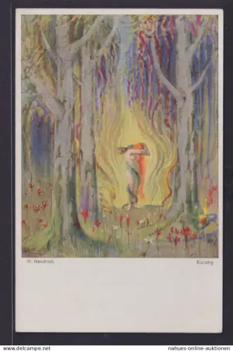 Ansichtskarte Jugendstil Art Nouveau Parsifal Kundry Herrmann Hendrich Maler