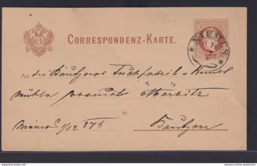 Österreich Ganzsache 2 Kr. Niemes Mimoň Tschechien Böhmen Kaiser Franz Joseph