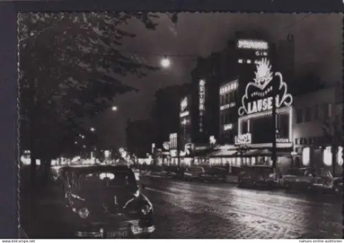 Ansichtskarte Hamburg St Pauli Reeperbahn Kaffeehaus Lause Nachtaufnahme