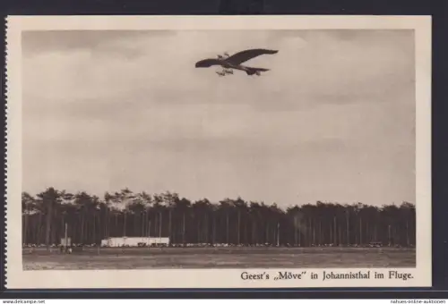 Ansichtskarte Flugzeug Geests Möve Flug über Johannisthal