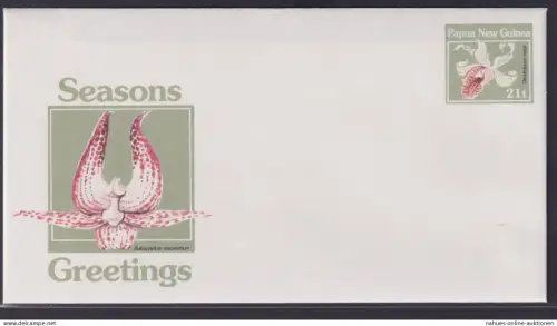 Papua Neuguinea New Guinea Ganzsache Orchidee Blume Pflanze postal stationery
