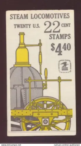 USA Markenheftchen Eisenbahn Lokomotiven Luxus postfrisch MNH