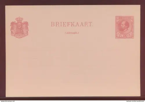 Surinam Ganzsache Karte 2 1/2c postal stationery King Wilhelm