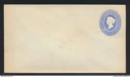 Ceylon Ganzsache Victoria U 27 5 c. blau sehr seltene GA postal stationery