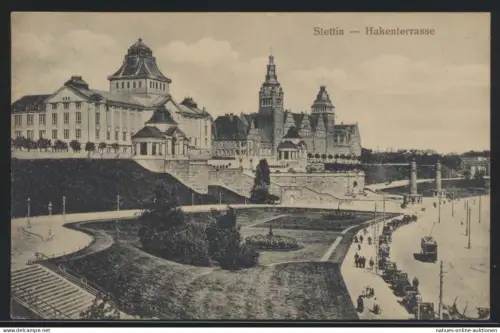 Ansichtskarte Stettin Westpommern Hakenterasse nach Labiau Ostpreussen