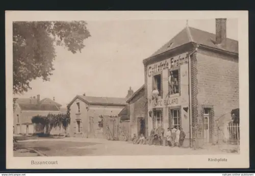 Ansichskarte Bazancourt Frankreich France Kirchplatz Verlag Dr Trenkler Leipzig