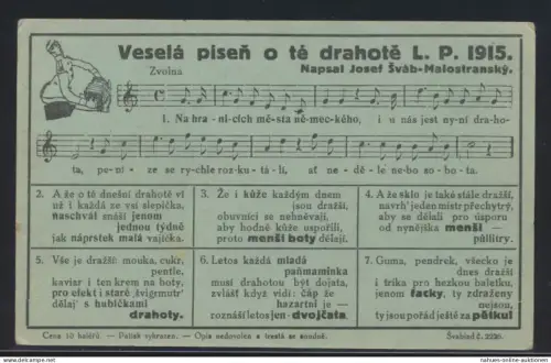 Tschechien Liedkarte Musik Josef Svab-Malostransky Schauspieler 1915