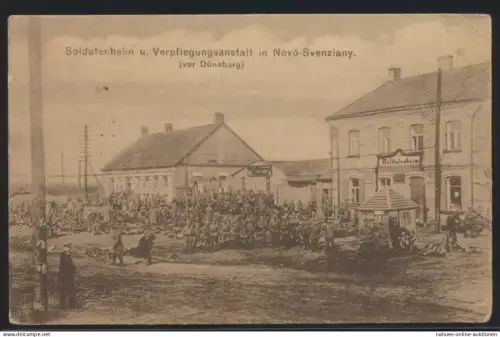 Militaria Ansichtskarte Novo Svenziany Dünaberg Lettland Feldpost n. Berlin 1916