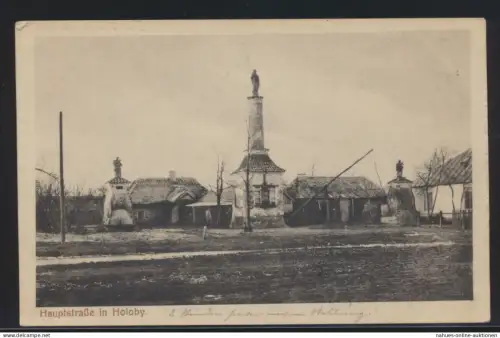 Foto Ansichtskarte Holoby Ukraine Denkmal nach Willitzgrün Sachsen Feldpost 1917