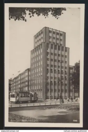 Ansichtskarte Breslau Schlesien Postscheckamt unglaufen