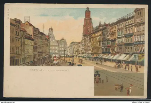 Ansichtskarte Breslau Schlesien Ostgebiete Litho Ring Ostseite